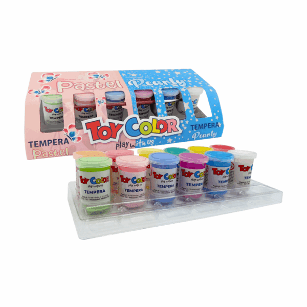 TOY COLOR ΤΕΜΠΕΡΑ S/WASH 12ΧΡ 25ml PRIMARY 0658 PEARLY/PASTEL