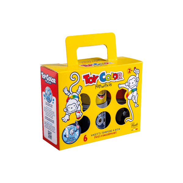 TOY COLOR ΔΑΚΤΥΛΟΜΠΟΓΙA S/WASH 2+ ΧΑΡΤ. ΒΑΛΙΤΣΑΚΙ 6ΧΡ 80ml KIDS 0734 ΔΙΑΦ.ΧΡΩΜ.
