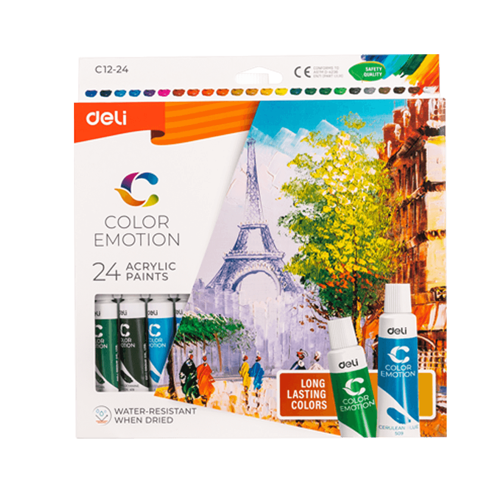 DELI ΧΡΩΜΑ ΑΚΡΥΛΙΚΟ 24ΧΡ 12ml COLOR EMOTION EC12-24 DELI ΧΡΩΜΑ ΑΚΡΥΛΙΚΟ 24ΧΡ 12ml COLOR EMOTION EC12-24