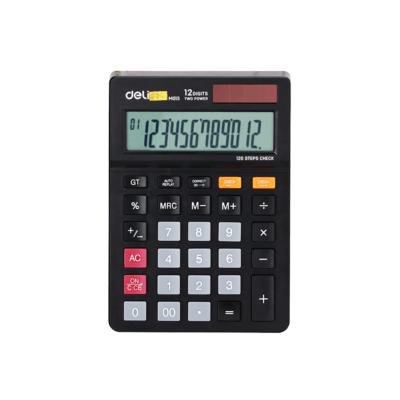 DELI ΑΡΙΘ/ΝΗ 12Ψ ΜΠΑΤ./ΗΛ. 120 ΒΗΜ. 14.9x10.4x2.6cm SMART EM01320 ΜΑΥΡΗ