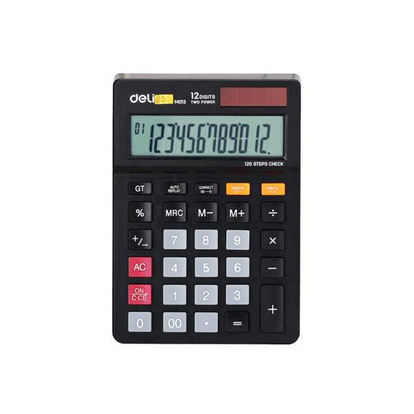 DELI ΑΡΙΘ/ΝΗ 12Ψ ΜΠΑΤ./ΗΛ. 120 ΒΗΜ. 14.9x10.4x2.6cm SMART EM01320 ΜΑΥΡΗ