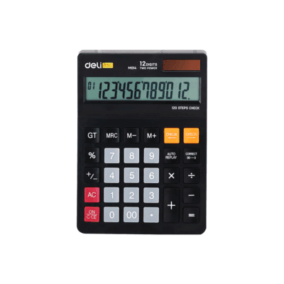 DELI ΑΡΙΘ/ΝΗ 12Ψ ΜΠΑΤ./ΗΛ. 120 ΒΗΜ. 17.9x12.6x2.8cm SMART EM01420 ΜΑΥΡΗ