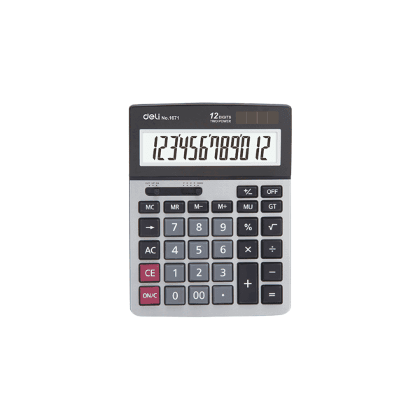 DELI ΑΡΙΘ/ΝΗ 12Ψ ΜΠΑΤ./ΗΛ. ΡΙΖΑ ΜΕΤ. 18.5x13.5x3.75cm CORE E1671 ΑΣΗΜΙ