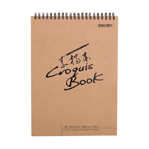 DELI ΜΠΛΟΚ ΣΧΕΔΙΟΥ ΣΠΙΡΑΛ 40Φ 16K (260X188mm) 110gr 73601