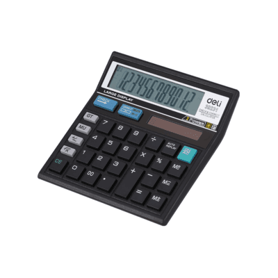 DELI ΑΡΙΘ/ΝΗ 12Ψ ΜΠΑΤ./ΗΛ. 120 ΒΗΜ. ΡΙΖΑ 12.9x12.9x2.65cm EASY E39231 ΜΑΥΡΗ