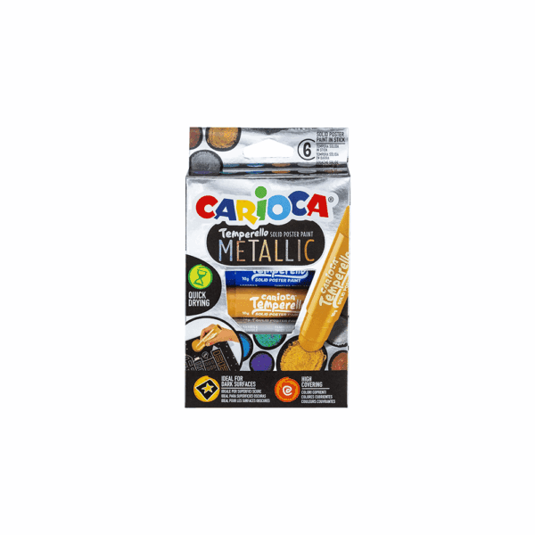 CARIOCA ΤΕΜΠΕΡΑ ΣΤΙΚ METALLIC ΧΑΡΤ. BLISTER 6ΧΡ METALLIC 42674