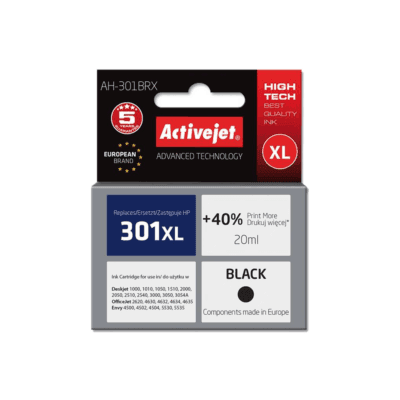 ACJ INK ΣΥΜΒ. ΜΕ HP AH-301BRX #301XL BLK 20ml (Α) #CH563EE