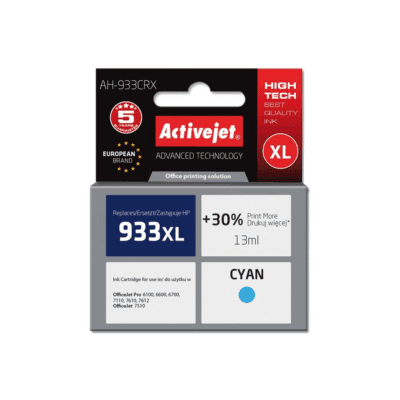 ACJ INK ΣΥΜΒ. ΜΕ HP AH-933CRX #933XL CYAN 14ml (Α) #CN054AE