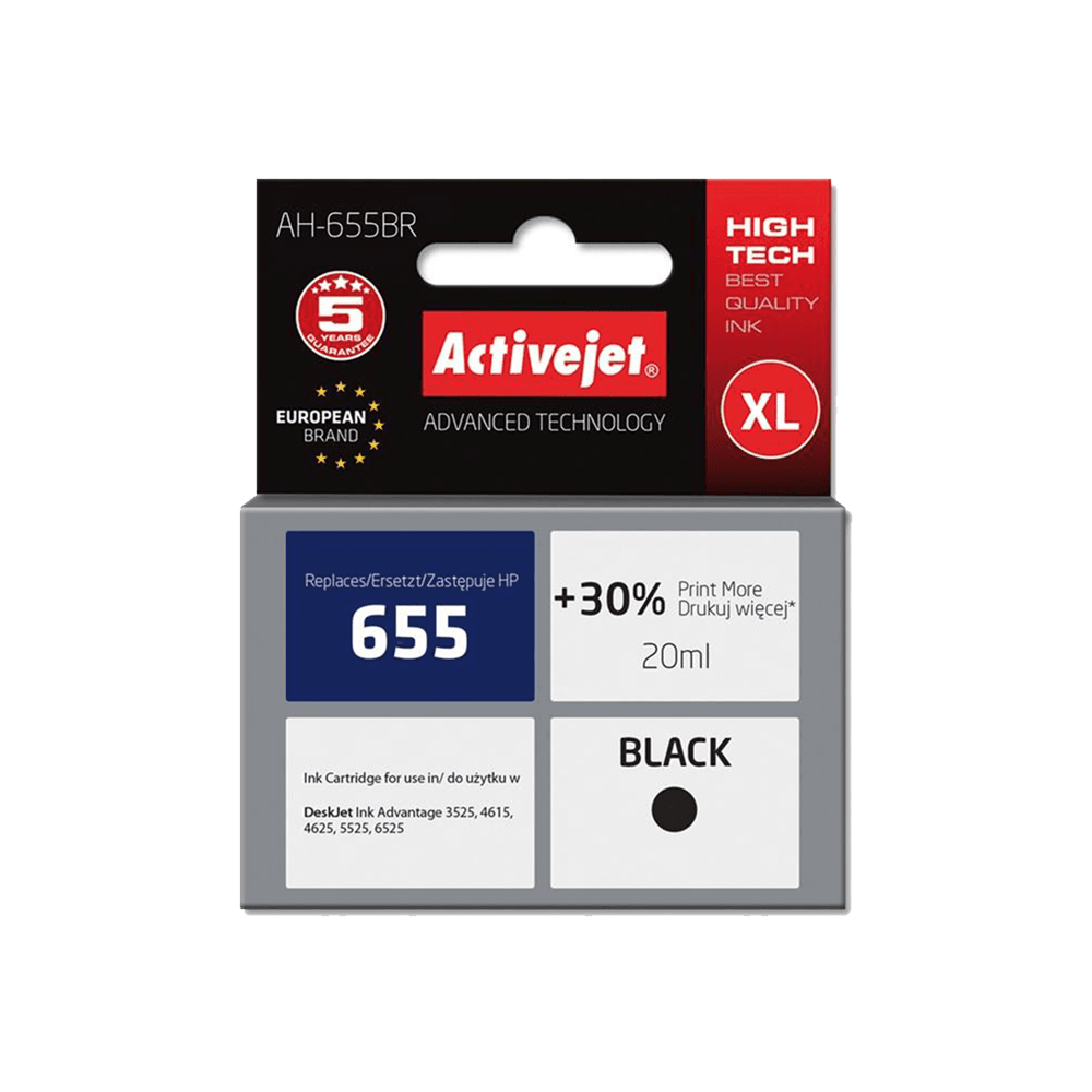 ACJ INK ΣΥΜΒ. ΜΕ HP AH-655BR #655 BLK 20ml (Α) #CZ109AE ACJ INK ΣΥΜΒ. ΜΕ HP AH-655BR #655 BLK 20ml (Α) #CZ109AE