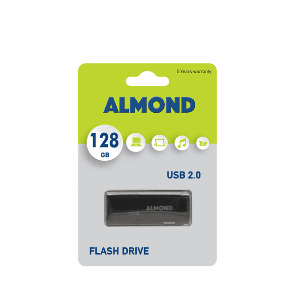 ALMOND FLASH DRIVE USB 2.0 128GB PRIME ΜΑΥΡΟ