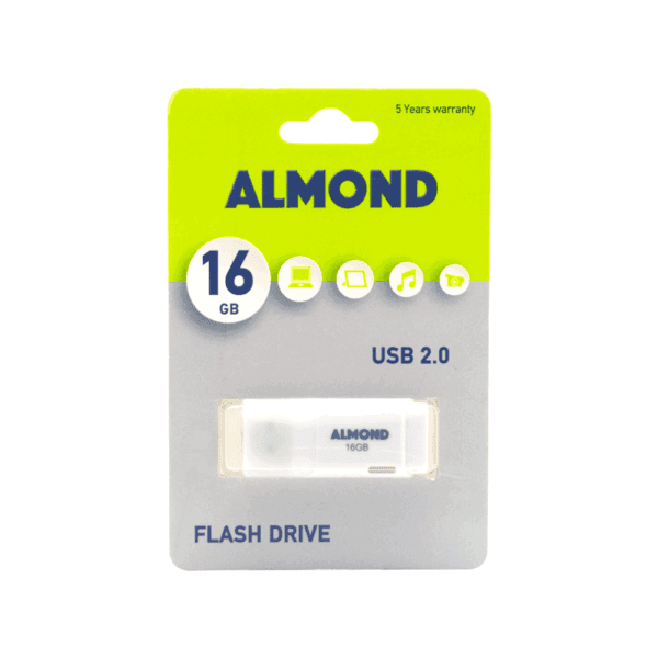 ALMOND FLASH DRIVE USB 2.0 16GB PRIME ΛΕΥΚΟ