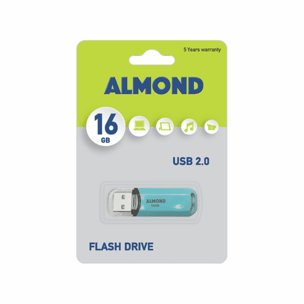 ALMOND FLASH DRIVE USB 2.0 16GB PASTEL ΓΑΛΑΖΙΟ