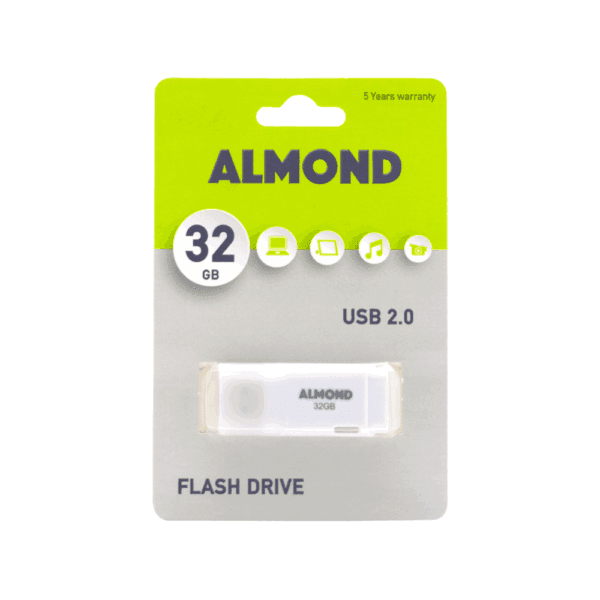 ALMOND FLASH DRIVE USB 2.0 32GB PRIME ΛΕΥΚΟ