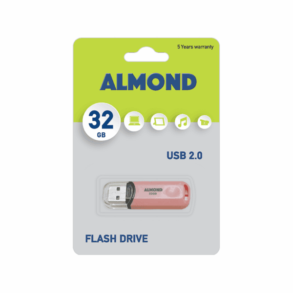 ALMOND FLASH DRIVE USB 2.0 32GB PASTEL ΡΟΖ