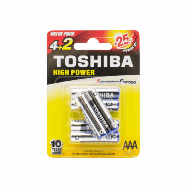 TOSHIBA ΜΠΑΤΑΡΙΑ (AAA) ALKALINE BLISTER 4+2T LR 03 00152654