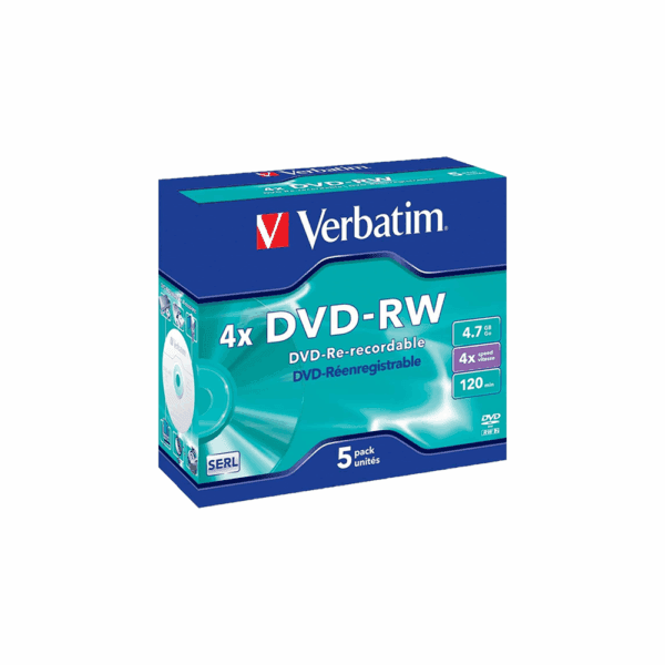 VERBATIM DVD-RW 4.7GB 4X JEWEL 43285 5Τ