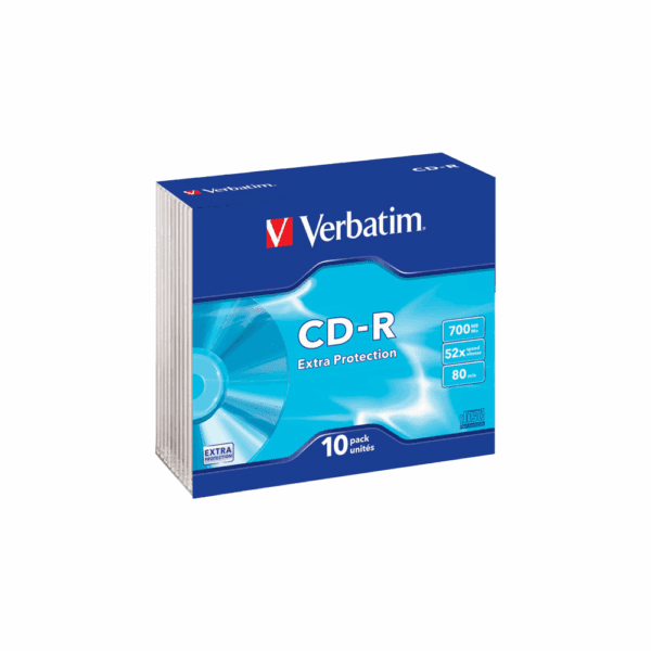 VERBATIM CD-R 700MB 52X SLIM DATALIFE 43415 10Τ