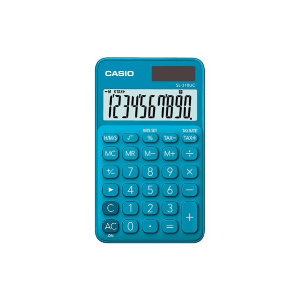 CASIO ΑΡΙΘ/ΝΗ 10Ψ ΜΠΑΤ./ΗΛ. ΑΠΟΦΟΡ. ΡΙΖΑ 7x11.85cm SL-310UC-BU ΜΠΛΕ
