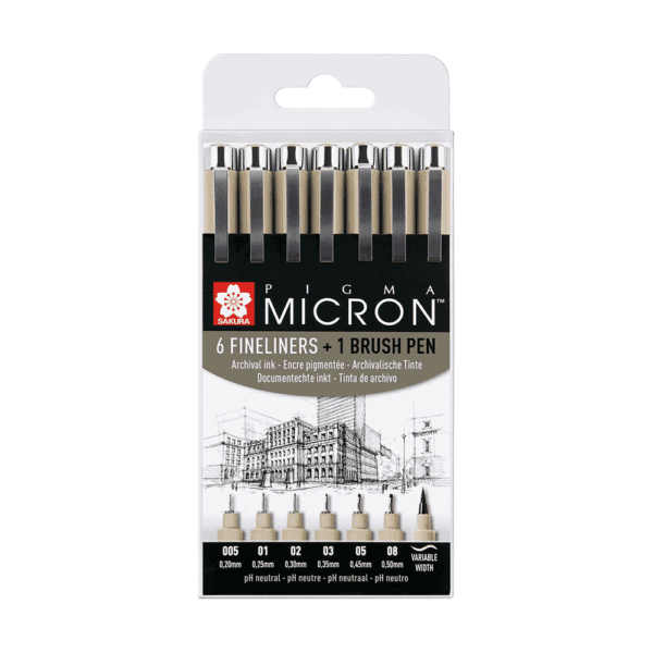 TAL ΜΑΡΚ. ΣΧΕΔΙΟΥ ΣΕΤ 7Τ PIGMA MICRON SAKURA POXSDK7B ΜΑΥΡΟ