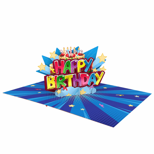ORIGAMO ΚΑΡΤΑ ΕΥΧΕΤΗΡΙΑ ΑΝΑΔΥΟΜΕΝΗ HAPPY BIRTHDAY 18.5x14cm KIRIGAMI KP043