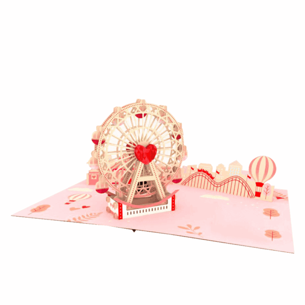 ORIGAMO ΚΑΡΤΑ ΕΥΧΕΤΗΡΙΑ ΑΝΑΔΥΟΜΕΝΗ ΡΟΔΑ ΤΗΣ ΑΓΑΠΗΣ 18.5x14cm KIRIGAMI KP052