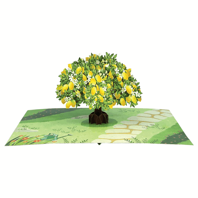 ORIGAMO ΚΑΡΤΑ ΕΥΧΕΤΗΡΙΑ ΑΝΑΔΥΟΜΕΝΗ ΛΕΜΟΝΙΑ 18.5x14cm KIRIGAMI KP056