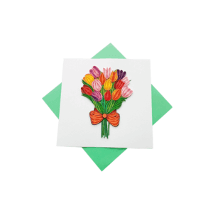 ORIGAMO ΚΑΡΤΑ ΕΥΧΕΤΗΡΙΑ QUILLING ΤΟΥΛΙΠΕΣ 16.2x16.5cm FILIGRANA QC103