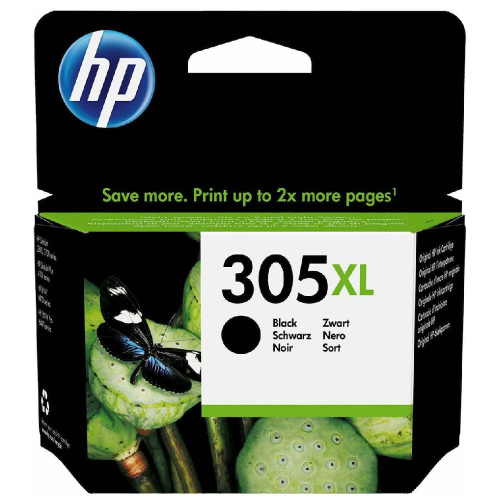 MELANI HP 305 XL HP 305XL Γνήσιο Μελάνι Εκτυπωτή InkJet Μαύρο (3YM62AE) - Image 1
