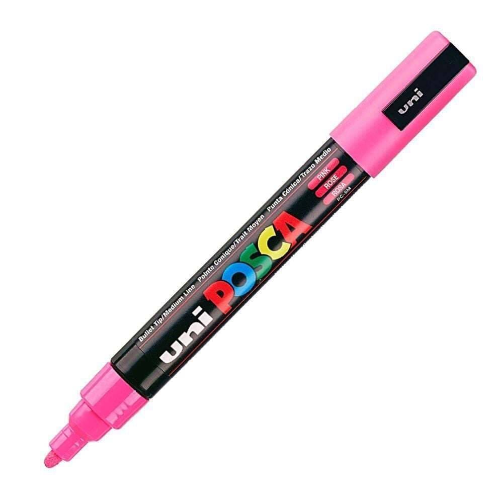 markadoros posca 5m pink Μαρκαδόροι Uni Posca PC-5 Medium Pink - Image 1