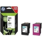 HP 301 Γνήσιο Πακέτο 2 Μελανιών Εκτυπωτή InkJet Πολλαπλό (Color) / Μαύρο (N9J72AE) - Image 2