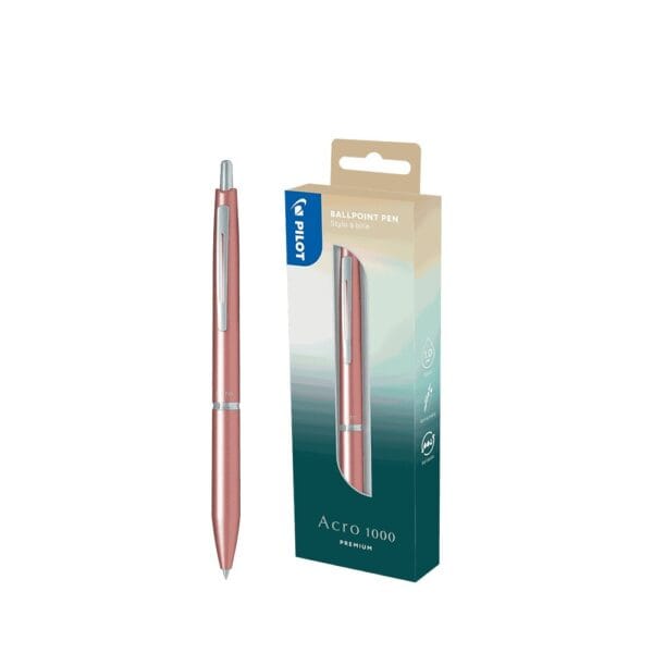 Pilot Στυλό με κουμπί Ballpoint  1.00mm Acro 1000 Ροζ Κοραλί