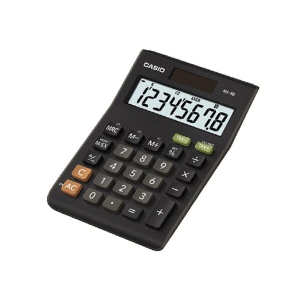 Casio Αριθμομηχανή 8Ψ.10,3χ14,5εκ. Μπαταρίας/Ηλιακή % Αποφ. 6MS-8B