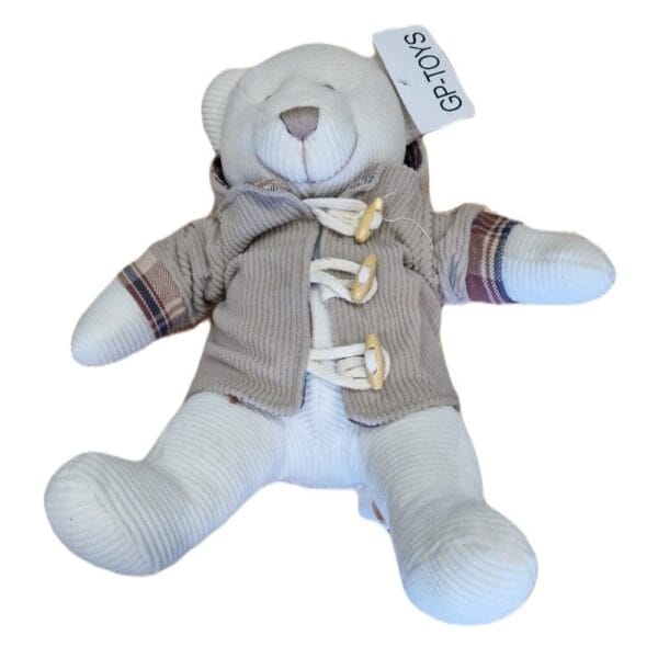 Λούτρινο Αρκουδάκι Ντυμένο Με Παλτό 30cm