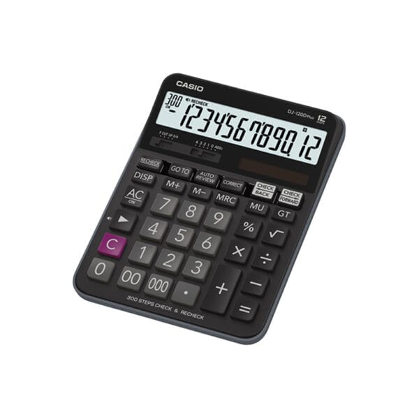 CASIO Αριθμομηχανή 12Ψηφίων .Μπαταρίες/Ηλιακή Ενέργεια. Αναδρομή & Διόρθωση, 300 Βήματα