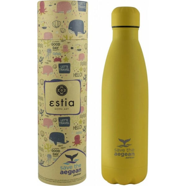 Estia Θερμός Παγούρι 500ml Save the Aegean Κίτρινο