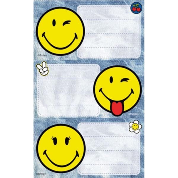 Bsb Ετικέττες Αυτοκόλλητες Σχολικές 7,8x12,5 Smiley (3 Φυλ.)