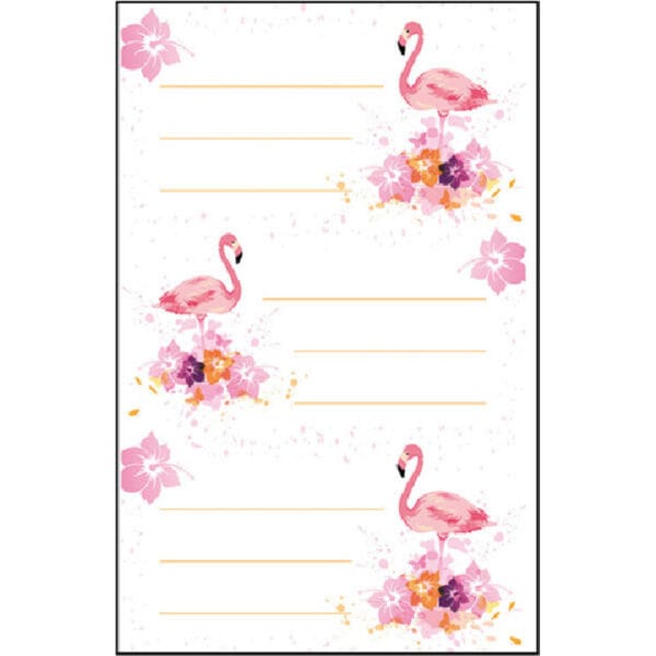 Bsb Ετικέττες Αυτοκόλλητες Σχολικές 7,8x12,5 Flamingos (3 Φυλ.)