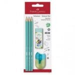 Faber Castell Σετ Μολύβια 1111 HB Πετρόλ ,Ξύστρα , Γόμα 5τμχ 111181