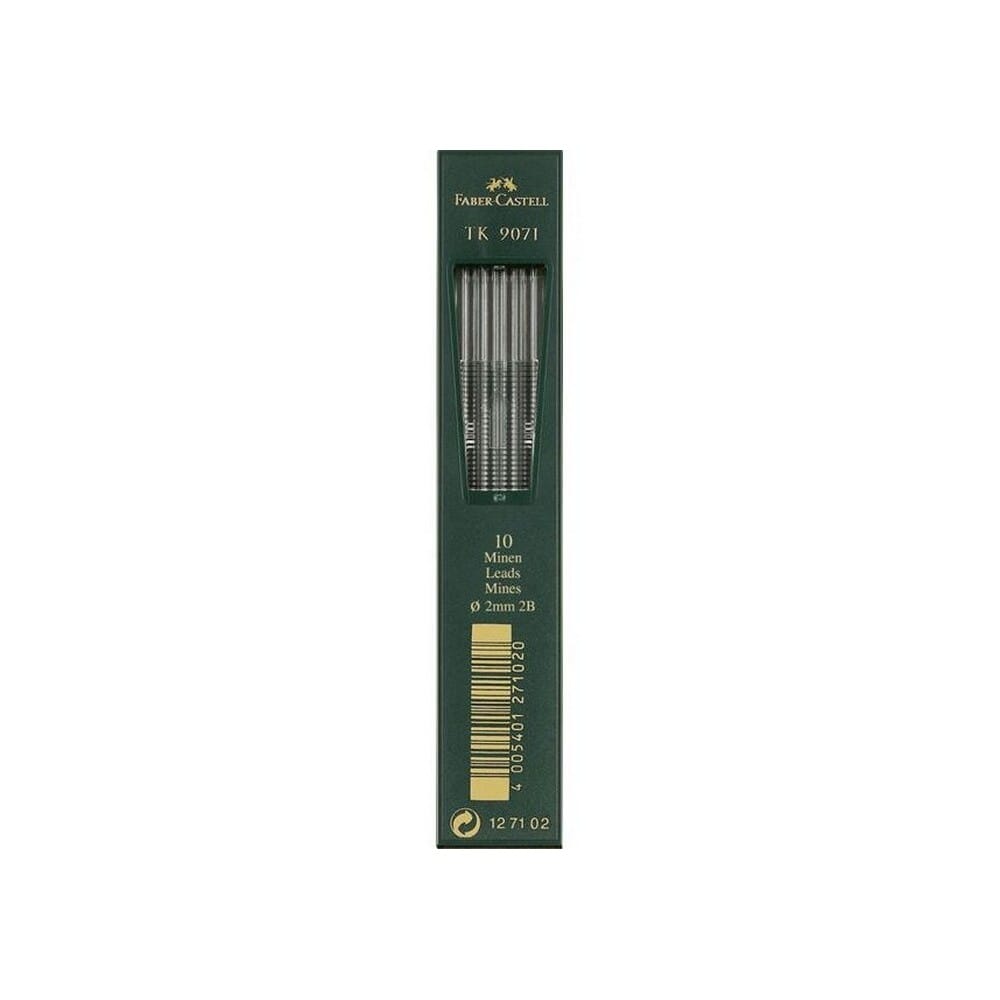 fctdtkleads2mmtb102b11869 Faber Castell Μύτες Μηχανικών Μολυβιών 2mm 2B 10 Τεμάχια (127102) - Image 1