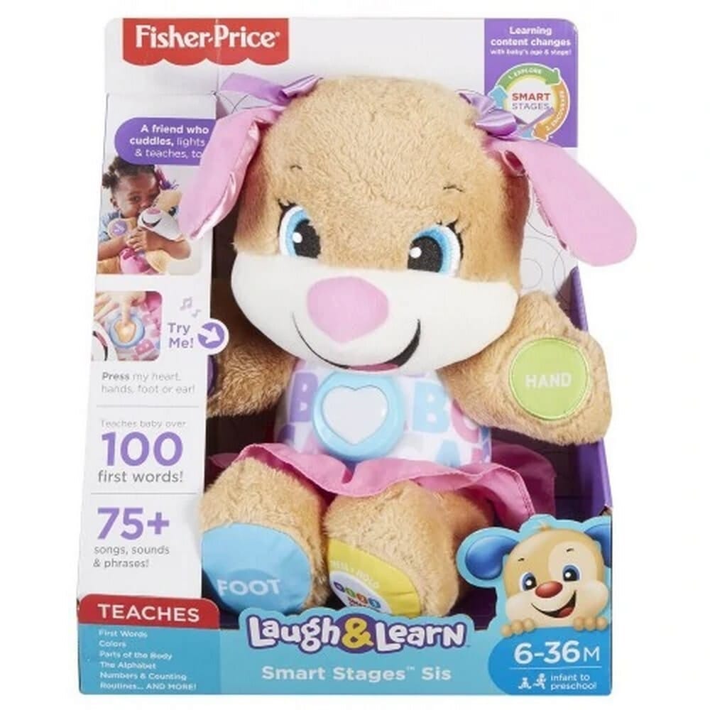 fpriceekpaidskylakiroz28328 Fisher-Price Laugh & Learn Smart Stages Εκπαιδευτικό Ροζ Σκυλάκι - Image 1