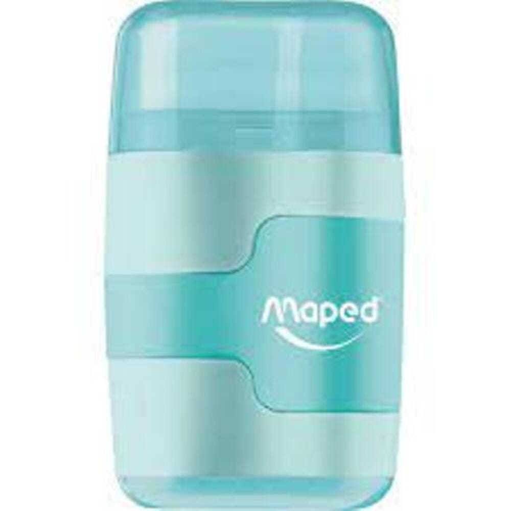 gomaksystraconnecttetragwnhpastel2trypesgalazio6551 Maped Γόμα - Ξύστρα Connect Τετράγωνη Παστέλ Γαλάζιο - Image 1