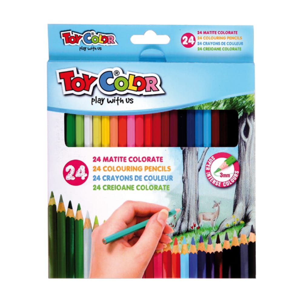 kraigion24chrcharttoycolor4955 Toy Color Κραιγιόν (Ξυλομπογιές) 24 Χρώματα - Image 1