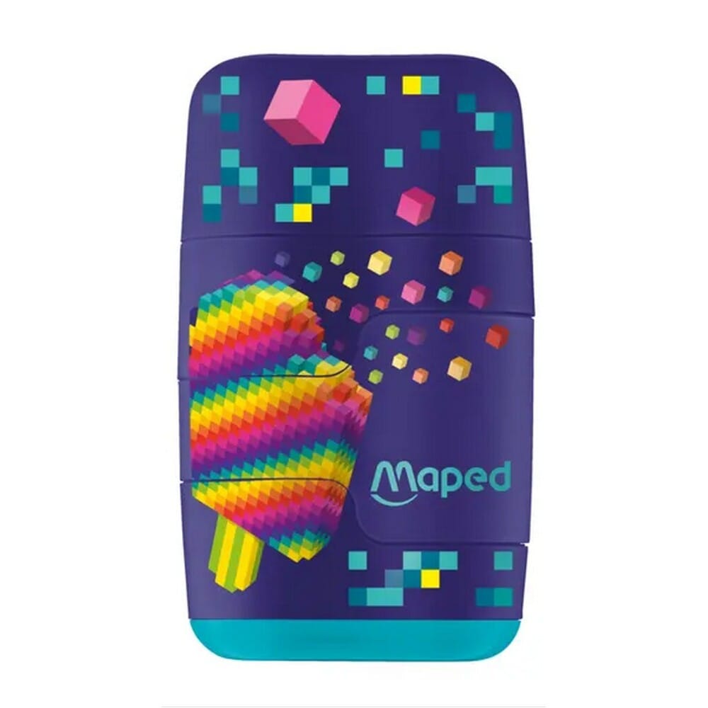 ksustra-goma-maped-connect-pixel-2-trupes22787 Ξύστρα & Γόμα Maped Connect Pixel 2 Τρύπες - Image 1