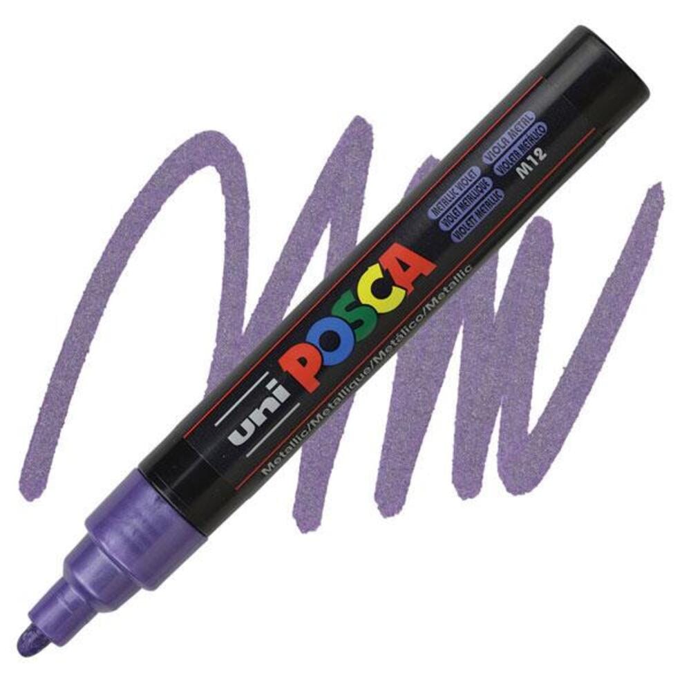 markadoroiuniposcapc5mediummetallicviolet18208 Posca Μαρκαδόρος PC-5M Medium Metallic Violet - Image 1