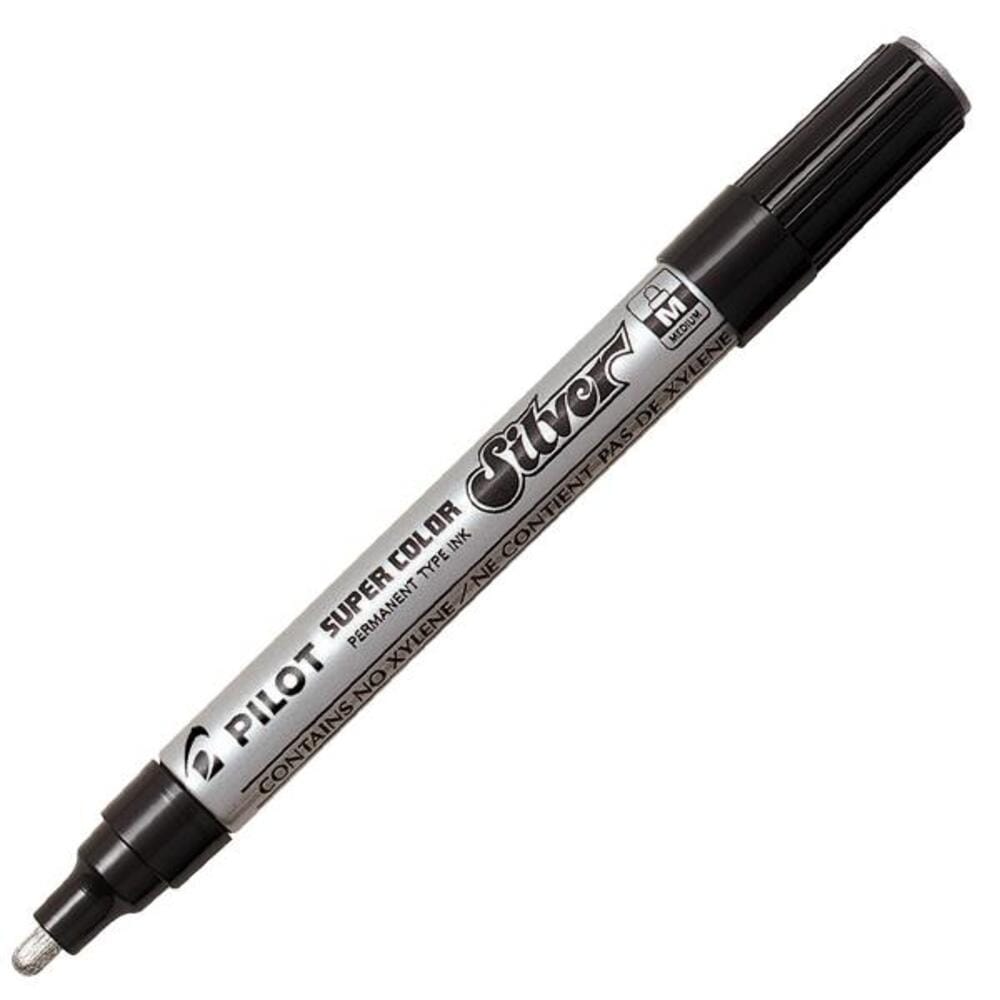 markpilotaneksashmimedium6135 Pilot Μαρκαδόρος Ανεξίτηλος Medium Ασημί - Image 1