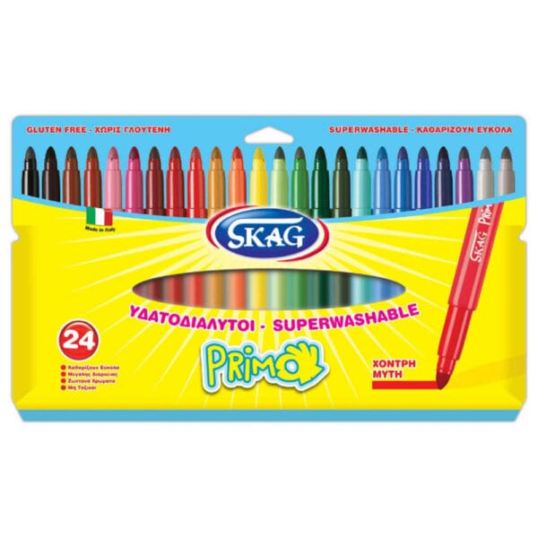 SKAG Μαρκαδόροι PRIMO Χονδρή Μύτη 24Τεμάχια