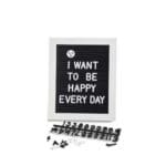 Ξύλινος Πίνακας Μηνυμάτων με γράμματα και αριθμούς 21,5Χ16,5Χ1cm Λευκό