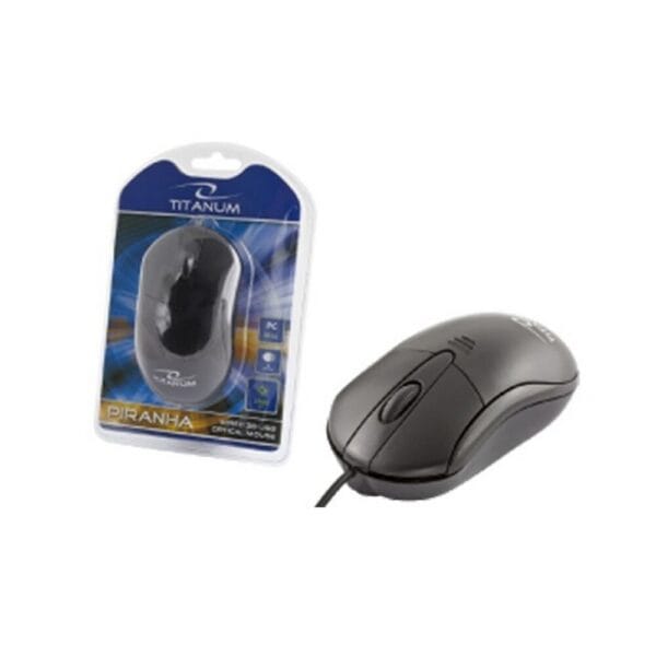 Esperanza Mouse Ενσύρματο Optical 1000DPI Titanium Piranha Μαύρο