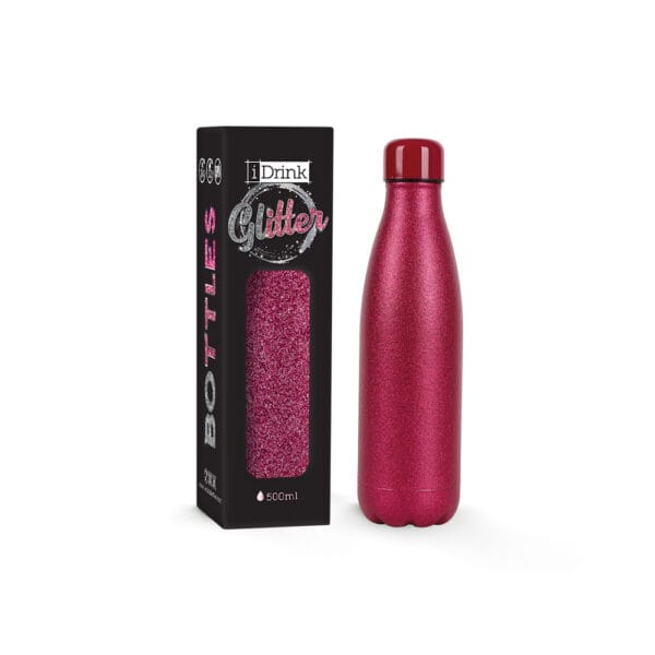 i DRINK Παγούρι ID0032 Therm Bottle 500ml “Glitter Pink”