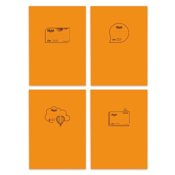 Skag Τετράδιο Ριγέ Α4 50 Φύλλων Super Διεθνές P.P Πορτοκαλί